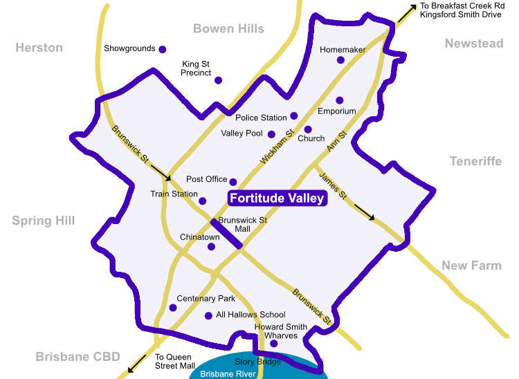 Fortitude Valley Map